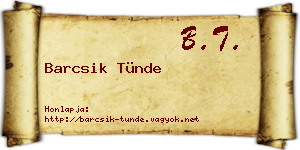 Barcsik Tünde névjegykártya